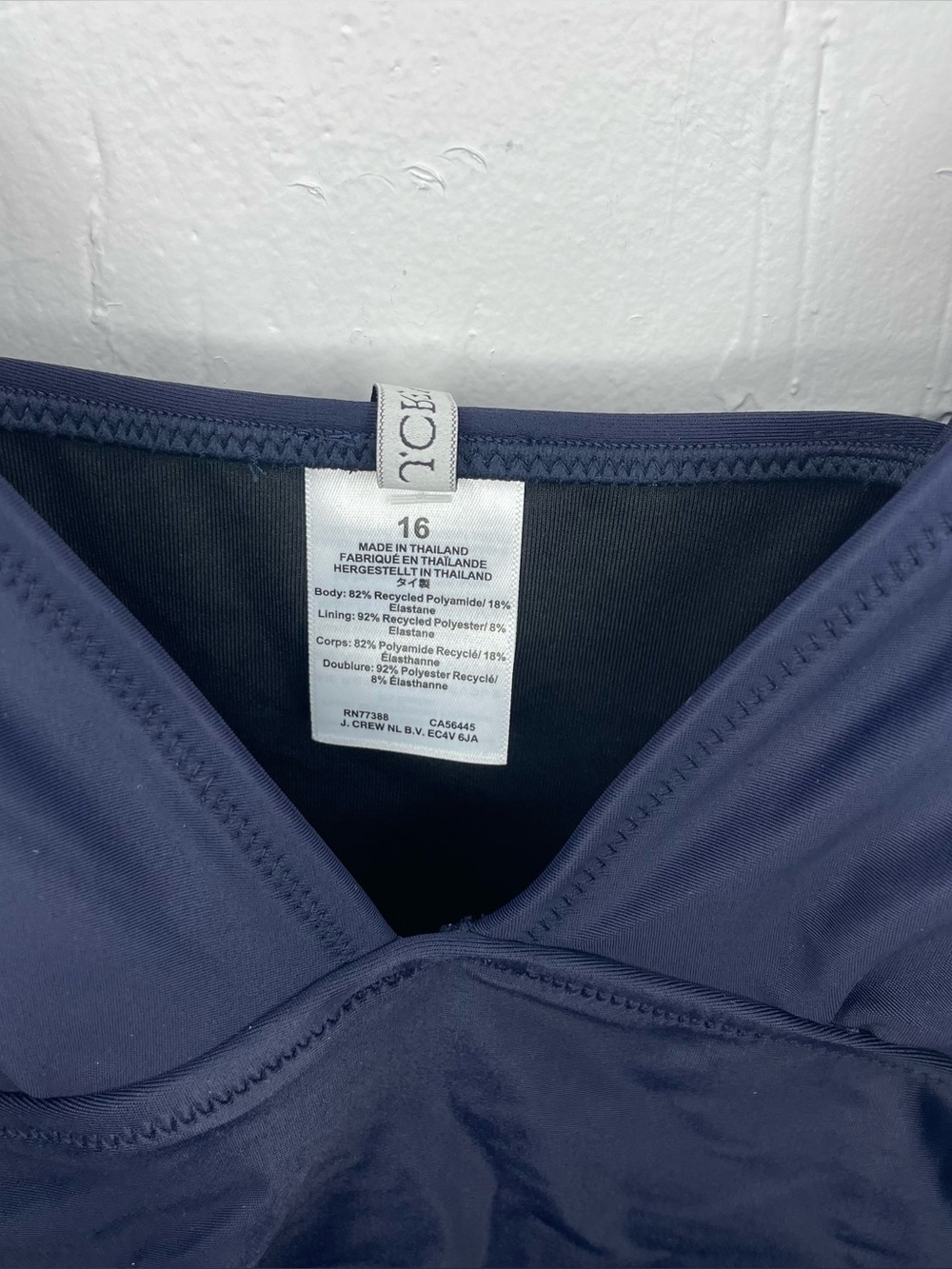J.Crew Ruched plunge one-piece swimsuit in Navy Size 16 - Picture 6 of 9
